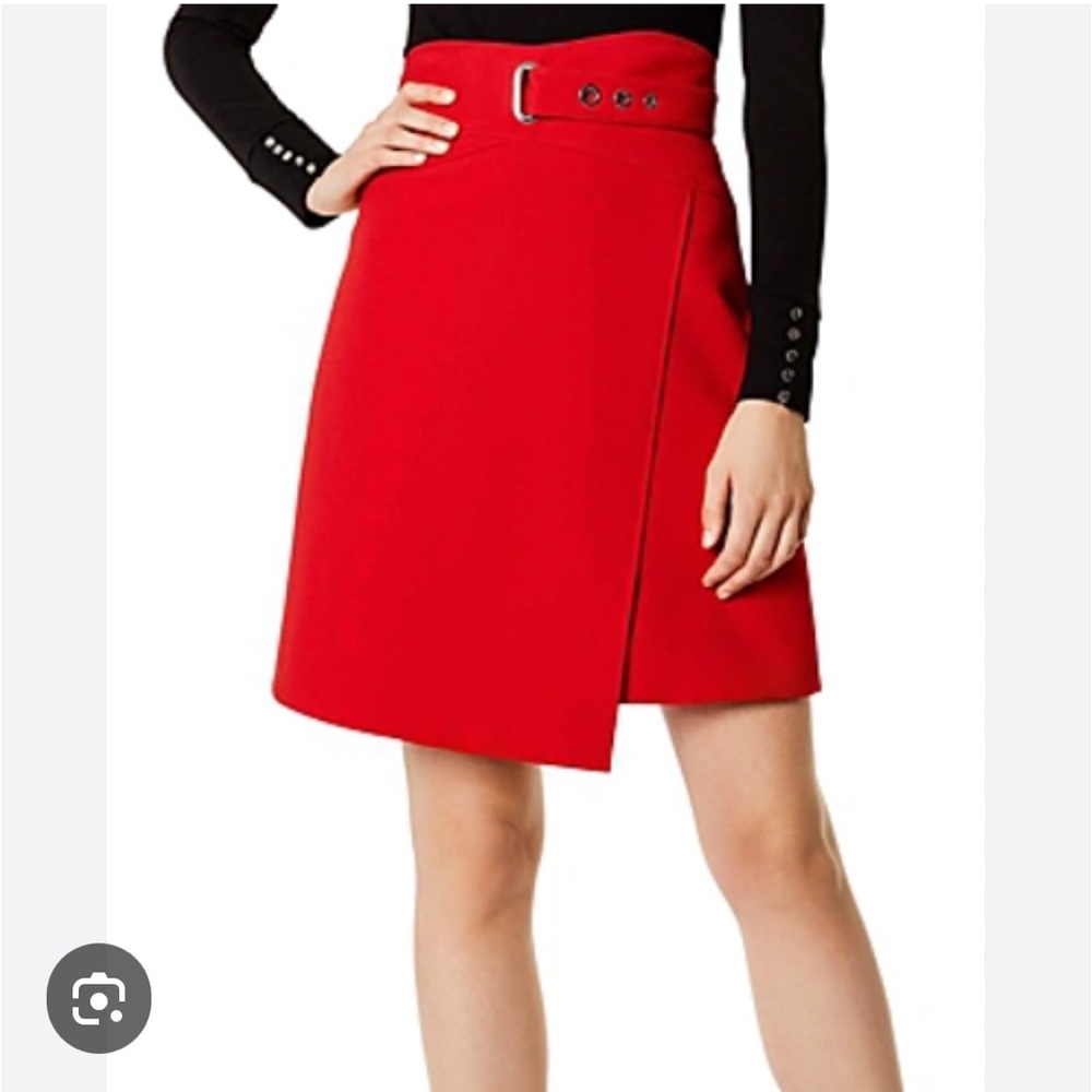 Karen Millen faux wrap a-line skirt